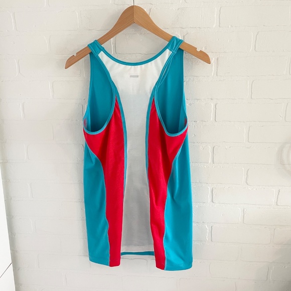 Nike Pro Womens Tank top Blue White Athletic Performance Racer back Sz L - Picture 3 of 13